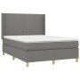 Cama box spring con colchón tela gris oscuro 140x190 cm de vidaXL, Camas y somieres - Ref: Foro24-3131826, Precio: 546,71 €, ...