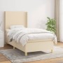 Box spring bed with cream fabric mattress 100x200 cm by vidaXL, Beds and slatted bases - Ref: Foro24-3131814, Price: 396,83 €...