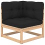 Garden footrest with cushions 2 pcs solid pine wood by vidaXL, Outdoor sofas - Ref: Foro24-3083726, Price: 142,21 €, Discount: %