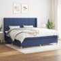 Box spring bed with blue fabric mattress 200x200 cm by vidaXL, Beds and slatted bases - Ref: Foro24-3132023, Price: 695,64 €,...