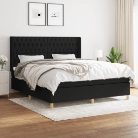 Box spring bed with black fabric mattress 180x200 cm by vidaXL, Beds and slatted bases - Ref: Foro24-3132251, Price: 663,29 €...