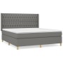 Cama box spring con colchón tela gris oscuro 180x200 cm de vidaXL, Camas y somieres - Ref: Foro24-3132250, Precio: 693,37 €, ...