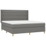 Cama box spring con colchón tela gris oscuro 180x200 cm de vidaXL, Camas y somieres - Ref: Foro24-3132250, Precio: 693,37 €, ...