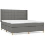 Cama box spring con colchón tela gris oscuro 180x200 cm de vidaXL, Camas y somieres - Ref: Foro24-3132010, Precio: 668,49 €, ...