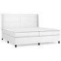 Box spring bed with white synthetic leather mattress 200x200 cm by vidaXL, Beds and slatted bases - Ref: Foro24-3132400, Pric...