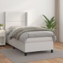 Box spring bed with white synthetic leather mattress 100x200 cm by vidaXL, Beds and slatted bases - Ref: Foro24-3132424, Pric...