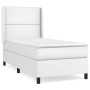 Box spring bed with white synthetic leather mattress 100x200 cm by vidaXL, Beds and slatted bases - Ref: Foro24-3132424, Pric...