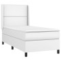 Box spring bed with white synthetic leather mattress 100x200 cm by vidaXL, Beds and slatted bases - Ref: Foro24-3132424, Pric...