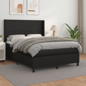 Cama box spring con colchón cuero sintético negro 140x200cm de vidaXL, Camas y somieres - Ref: Foro24-3132381, Precio: 520,82...