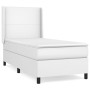 Box spring bed with white synthetic leather mattress 90x190 cm by vidaXL, Beds and slatted bases - Ref: Foro24-3132358, Price...