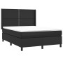 Box spring bed with black synthetic leather mattress 140x200cm by vidaXL, Beds and slatted bases - Ref: Foro24-3132441, Price...