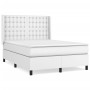 Cama box spring con colchón cuero sintético blanco 140x200cm de vidaXL, Camas y somieres - Ref: Foro24-3132502, Precio: 529,9...