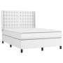 Box spring bed with white synthetic leather mattress 140x200cm by vidaXL, Beds and slatted bases - Ref: Foro24-3132502, Price...