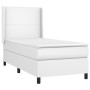 Box spring bed with white synthetic leather mattress 100x200 cm by vidaXL, Beds and slatted bases - Ref: Foro24-3132364, Pric...