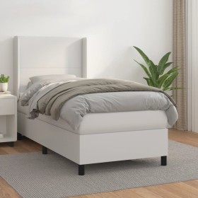 Box spring bed with white synthetic leather mattress 80x200 cm by vidaXL, Beds and slatted bases - Ref: Foro24-3132346, Price...