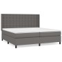 Box spring bed with gray synthetic leather mattress 200x200 cm by vidaXL, Beds and slatted bases - Ref: Foro24-3132523, Price...