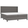 Box spring bed with gray synthetic leather mattress 200x200 cm by vidaXL, Beds and slatted bases - Ref: Foro24-3132523, Price...