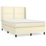 Cama box spring con colchón cuero sintético crema 140x200cm de vidaXL, Camas y somieres - Ref: Foro24-3132443, Precio: 503,99...