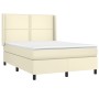 Cama box spring con colchón cuero sintético crema 140x200cm de vidaXL, Camas y somieres - Ref: Foro24-3132443, Precio: 503,99...