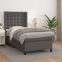 Box spring bed with gray synthetic leather mattress 100x200 cm by vidaXL, Beds and slatted bases - Ref: Foro24-3132487, Price...