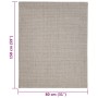 Alfombra de sisal para rascador color arena 80x150 cm de vidaXL, Accesorios de muebles para gatos - Ref: Foro24-3203470, Prec...