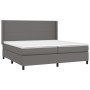 Cama box spring con colchón cuero sintético gris 200x200 cm de vidaXL, Camas y somieres - Ref: Foro24-3132403, Precio: 670,07...