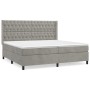 Cama box spring con colchón terciopelo gris claro 200x200 cm de vidaXL, Camas y somieres - Ref: Foro24-3132879, Precio: 732,7...