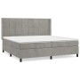 Cama box spring con colchón terciopelo gris claro 200x200 cm de vidaXL, Camas y somieres - Ref: Foro24-3132699, Precio: 660,5...