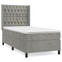 Cama box spring con colchón terciopelo gris claro 100x200 cm de vidaXL, Camas y somieres - Ref: Foro24-3132843, Precio: 389,9...