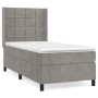 Cama box spring con colchón terciopelo gris claro 90x190 cm de vidaXL, Camas y somieres - Ref: Foro24-3132657, Precio: 343,68...