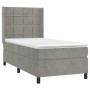 Cama box spring con colchón terciopelo gris claro 90x190 cm de vidaXL, Camas y somieres - Ref: Foro24-3132657, Precio: 343,68...