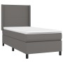 Cama box spring con colchón cuero sintético gris 90x190 cm de vidaXL, Camas y somieres - Ref: Foro24-3132355, Precio: 378,29 ...