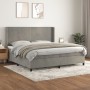 Box spring bed with light gray velvet mattress 200x200 cm by vidaXL, Beds and slatted bases - Ref: Foro24-3132579, Price: 691...