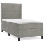 Box spring bed with light gray velvet mattress 100x200 cm by vidaXL, Beds and slatted bases - Ref: Foro24-3132603, Price: 369...