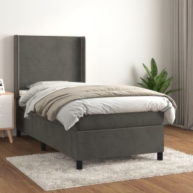 Cama box spring con colchón terciopelo gris oscuro 80x200 cm de vidaXL, Camas y somieres - Ref: Foro24-3132526, Precio: 309,1...