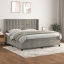 Cama box spring con colchón terciopelo gris claro 200x200 cm de vidaXL, Camas y somieres - Ref: Foro24-3132939, Precio: 704,6...