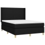 Box spring bed with black fabric mattress 140x190 cm by vidaXL, Beds and slatted bases - Ref: Foro24-3131827, Price: 524,05 €...