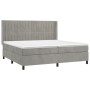 Box spring bed with light gray velvet mattress 200x200 cm by vidaXL, Beds and slatted bases - Ref: Foro24-3132819, Price: 681...