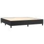 Box spring bed with black synthetic leather mattress 200x200 cm by vidaXL, Beds and slatted bases - Ref: Foro24-3132399, Pric...