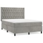 Cama box spring con colchón terciopelo gris claro 140x200 cm de vidaXL, Camas y somieres - Ref: Foro24-3132861, Precio: 588,0...