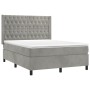 Cama box spring con colchón terciopelo gris claro 140x200 cm de vidaXL, Camas y somieres - Ref: Foro24-3132861, Precio: 588,0...