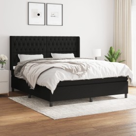 Box spring bed with black fabric mattress 180x200 cm by vidaXL, Beds and slatted bases - Ref: Foro24-3131691, Price: 677,09 €...