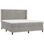 Cama box spring con colchón terciopelo gris claro 180x200 cm de vidaXL, Camas y somieres - Ref: Foro24-3132573, Precio: 614,7...