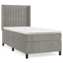 Cama box spring con colchón terciopelo gris claro 90x190 cm de vidaXL, Camas y somieres - Ref: Foro24-3132771, Precio: 356,90...