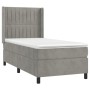 Cama box spring con colchón terciopelo gris claro 90x190 cm de vidaXL, Camas y somieres - Ref: Foro24-3132771, Precio: 356,90...