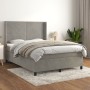 Box spring bed with light gray velvet mattress 140x200 cm by vidaXL, Beds and slatted bases - Ref: Foro24-3132561, Price: 534...