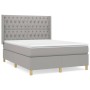 Box spring bed with light gray fabric mattress 140x190 cm by vidaXL, Beds and slatted bases - Ref: Foro24-3132225, Price: 542...