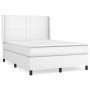 Box spring bed with white synthetic leather mattress 140x190 cm by vidaXL, Beds and slatted bases - Ref: Foro24-3132376, Pric...