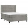 Cama box spring con colchón terciopelo gris claro 140x200 cm de vidaXL, Camas y somieres - Ref: Foro24-3132741, Precio: 536,2...