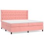 Box spring bed with pink velvet mattress 200x200 cm by vidaXL, Beds and slatted bases - Ref: Foro24-3132884, Price: 685,40 €,...